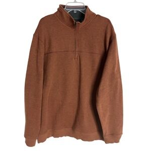 Arrow USA 1851 Quarter‎ Zip Fleece Rust Color Pullover Sweater Mens Size XL/TG